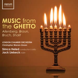 Cover artwork of new album 'Music from the Ghetto' showing a menorah
